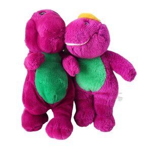 Vintage 1992 Barney Plush By Lyons Group 100% Polyester Purple & Green Dinosaur